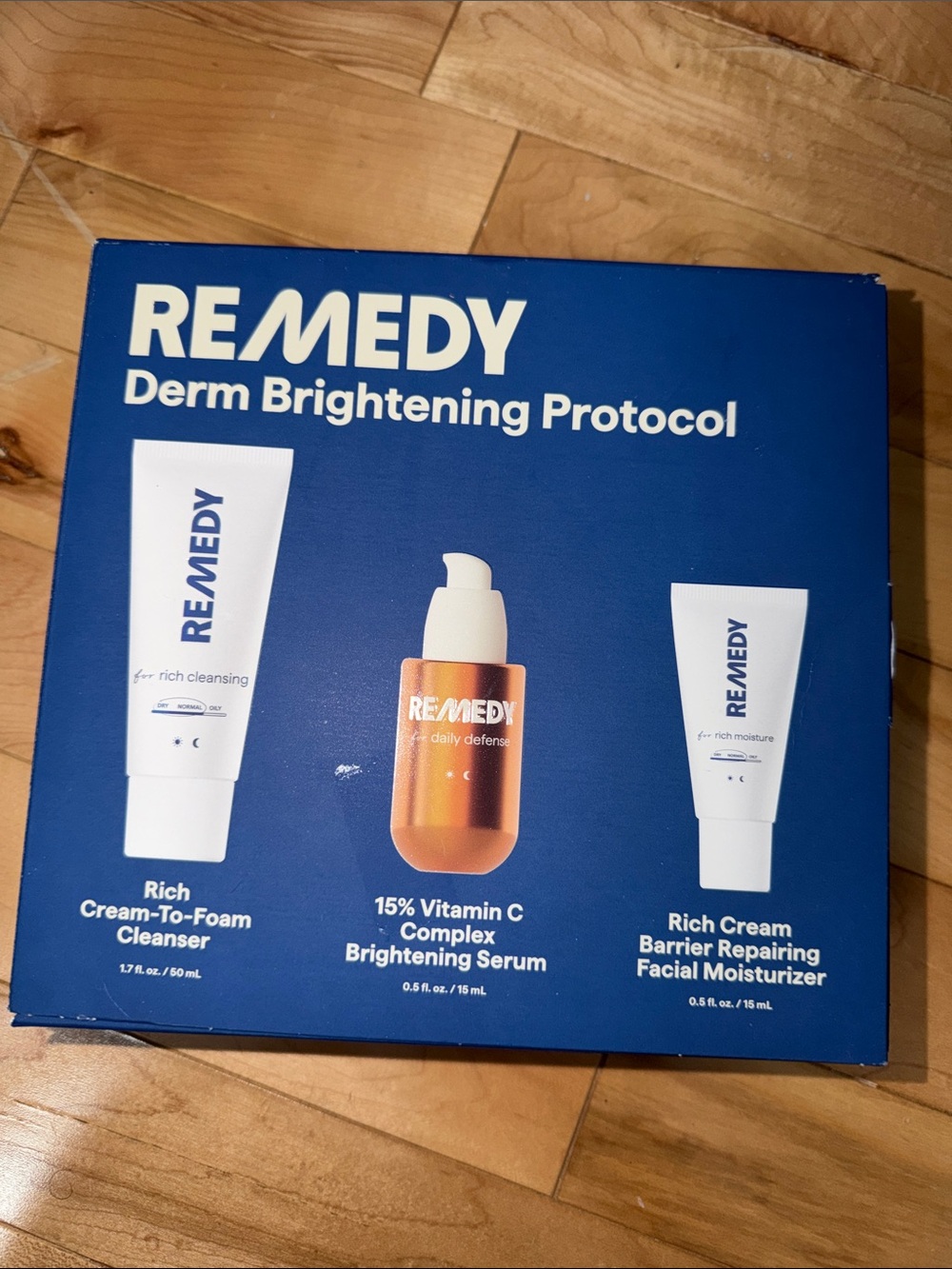 Derm Brightening Protocol - Vitamin C Brightening Serum & Rich Cream Trio #1